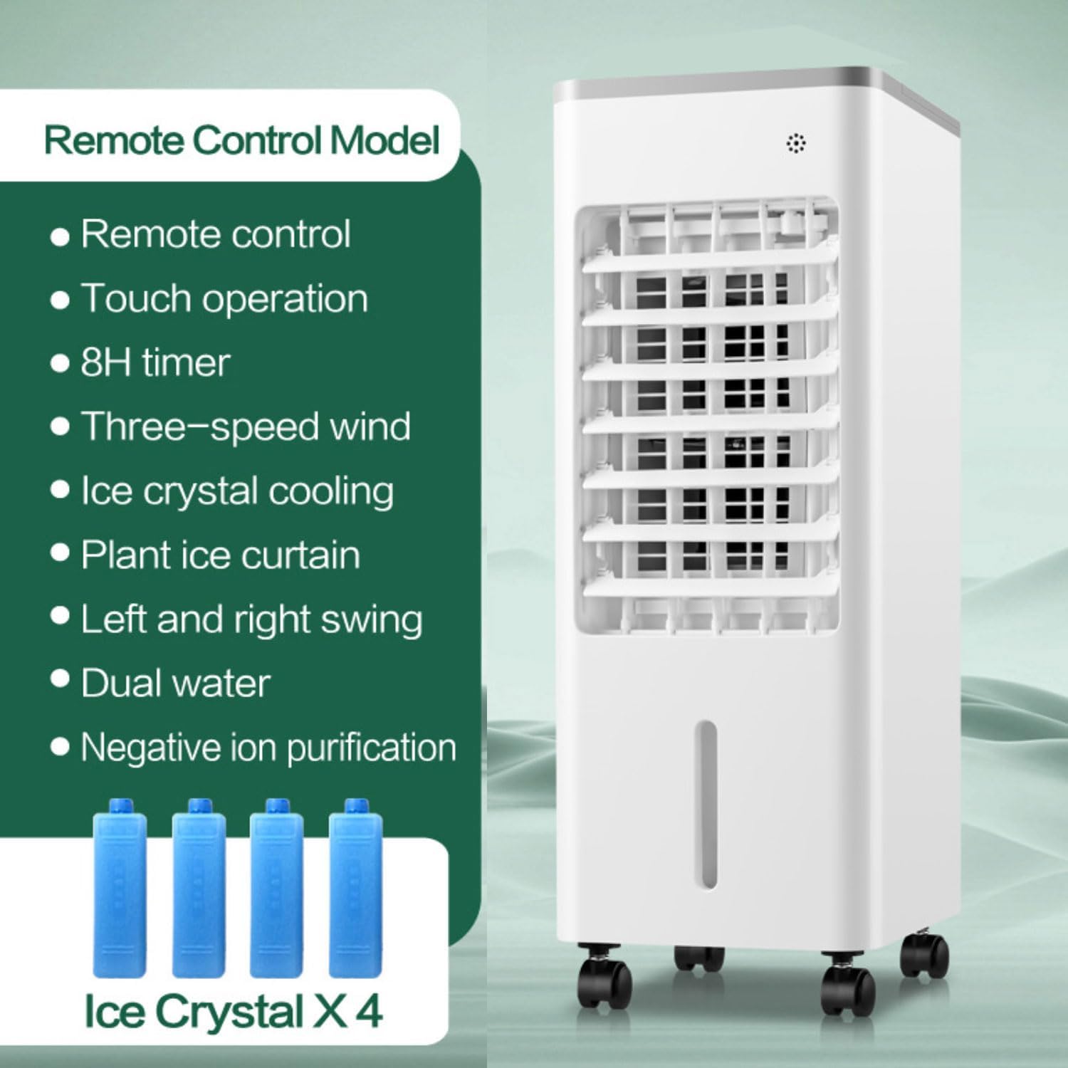 GENERIC Climatiseur Portable Avec 3 Vitesses, Oscillation à 90°, Minuterie 8 H, Réservoir De 9 L, Rafraîchisseur D'air Par évaporation Avec Télécommande, Ventilateur Et Humidificateur Pour La Maison