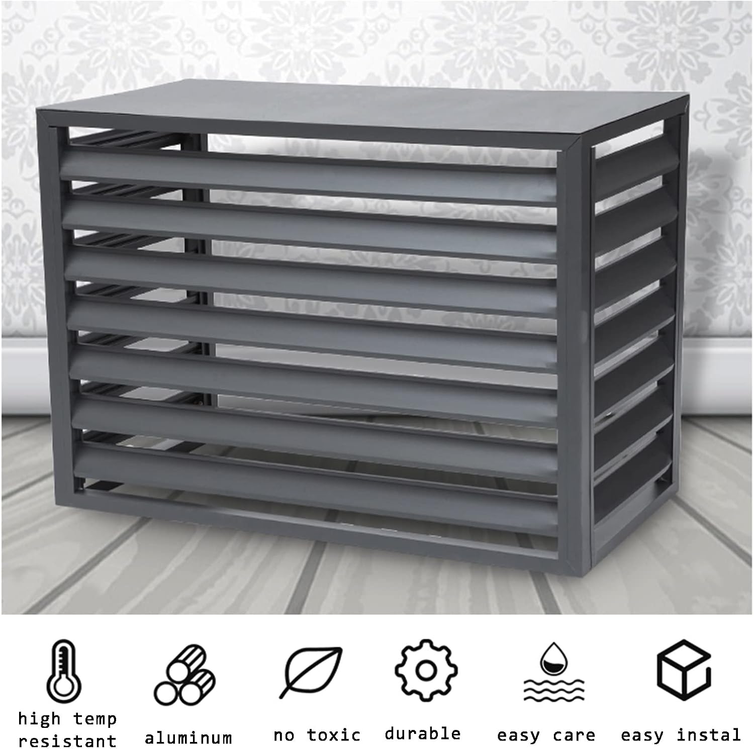 GENERIC Écran De Clôture Pour Climatiseur Extérieur – Couvercle En Alliage D'aluminium Et Volets Anti-corrosion Pour Unité AC Blanc élégant Taille 2-3P Solution Extérieure