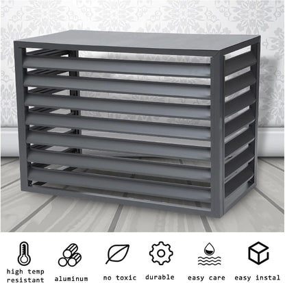 GENERIC Écran De Climatiseur Extérieur – Couvercle En Alliage D'aluminium – Volets Anti-corrosion Et Support De Plantes En Métal Pour Unité Extérieure – Marron B Taille 2-3P