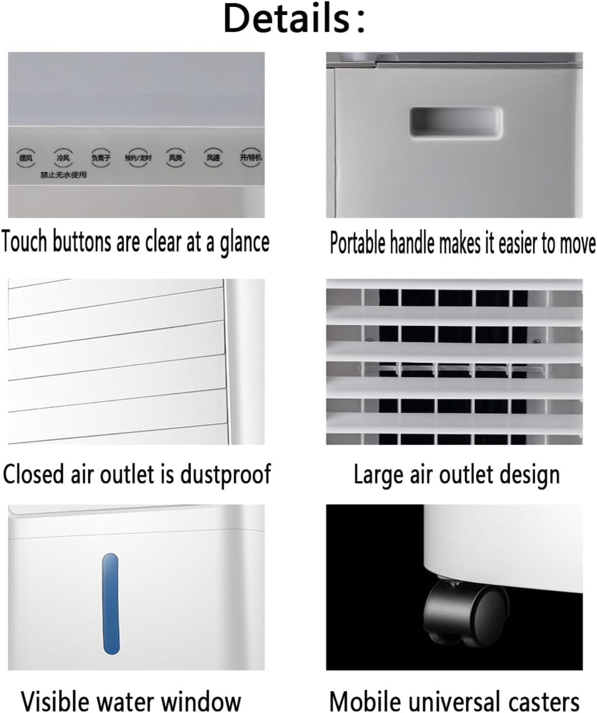 GENERIC Refroidisseur D'événement Portable Avec 4 Boîtes à Glace Et Minuteries, Ventilateur Silencieux Jusqu'à 25m2, Climatisation Portable Avec Oscillation Et Roues, Idéal Pour La Maison, Bureau Et Camping