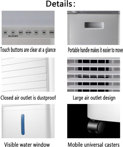 GENERIC Refroidisseur D'événement Portable Avec 4 Boîtes à Glace Et Minuteries, Ventilateur Silencieux Jusqu'à 25m2, Climatisation Portable Avec Oscillation Et Roues, Idéal Pour La Maison, Bureau Et Camping