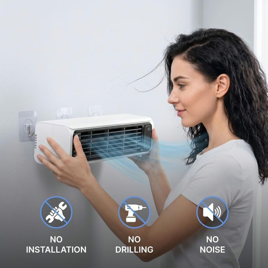  Ventilateur De Tour Sans Lame, Refroidisseur De Bureau USB-C Portable, Circulateur D'air Silencieux à 3 Vitesses Avec Batterie, Mural Pour Le Camping De Bureau à Chambre à Coucher, Conception Compacte