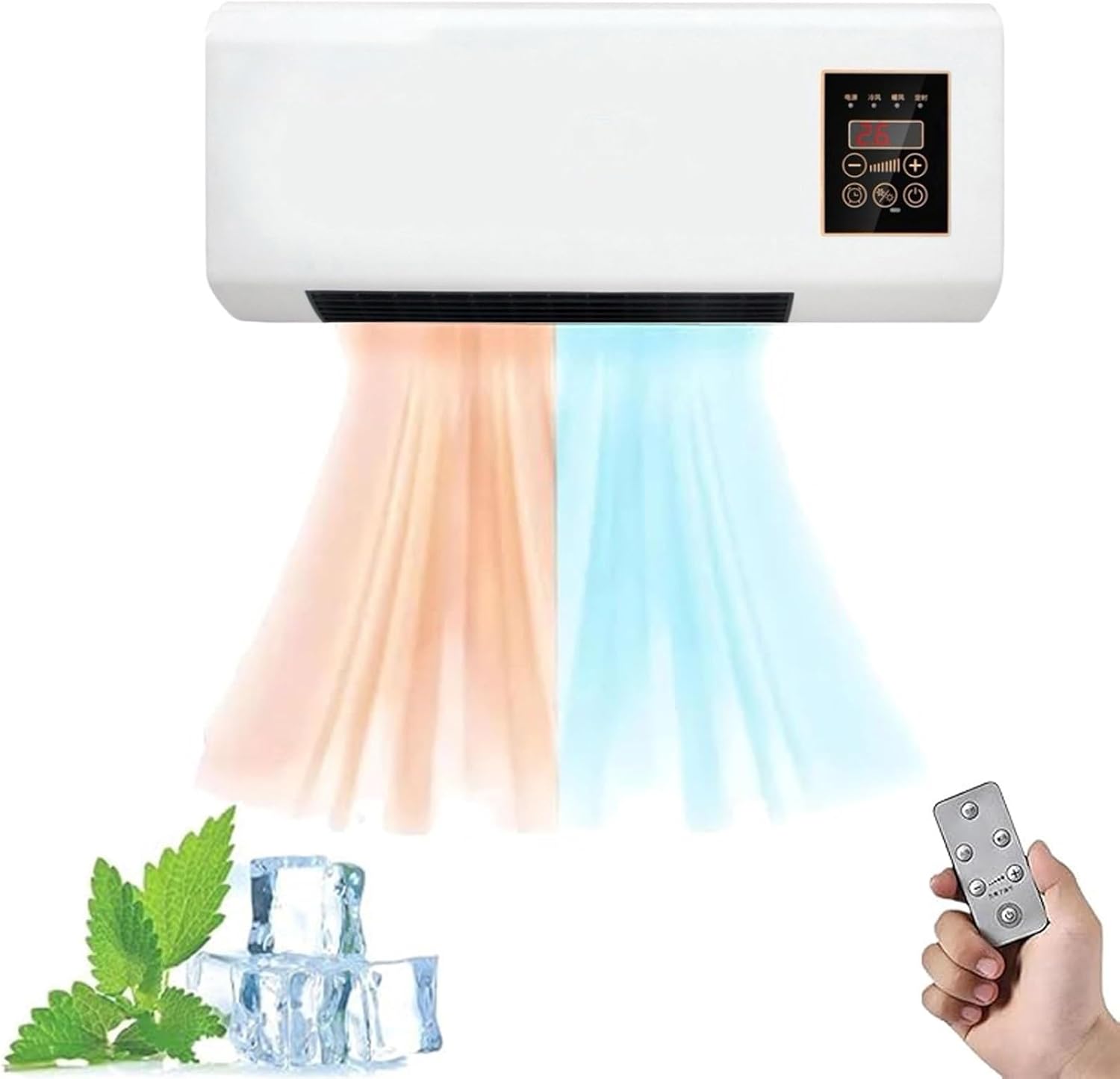  Climatiseur, Portable, Climatisation Mobile Murale, Climatisation Mini Split Avec Chauffage Et Fonctions De Ventilateur, Montage Mural Avec Télécommande Pour La Maison Et Le Bureau