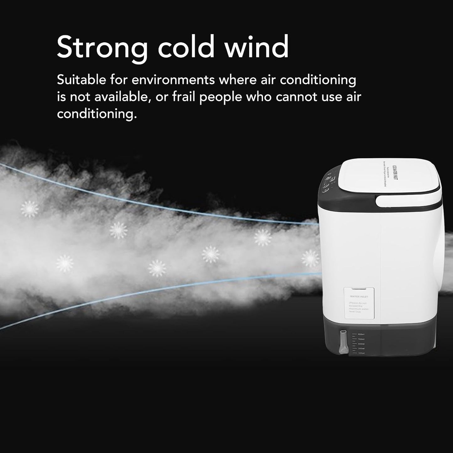  Climatiseur Portable 900 Ml, Fonction De Vaporisation, Vitesse De Ventilation Réglable, Mini Climatiseur Personnel Pour La Maison, Chambre Ou Le Bureau