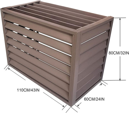 GENERIC Housse Marron Pour Climatiseur En Alliage D'aluminium Pour Extérieur/intérieur Pour Cacher L'unité De Fenêtre, Protection Contre La Pluie, Protection élégante Pour La Maison Et La Terrasse
