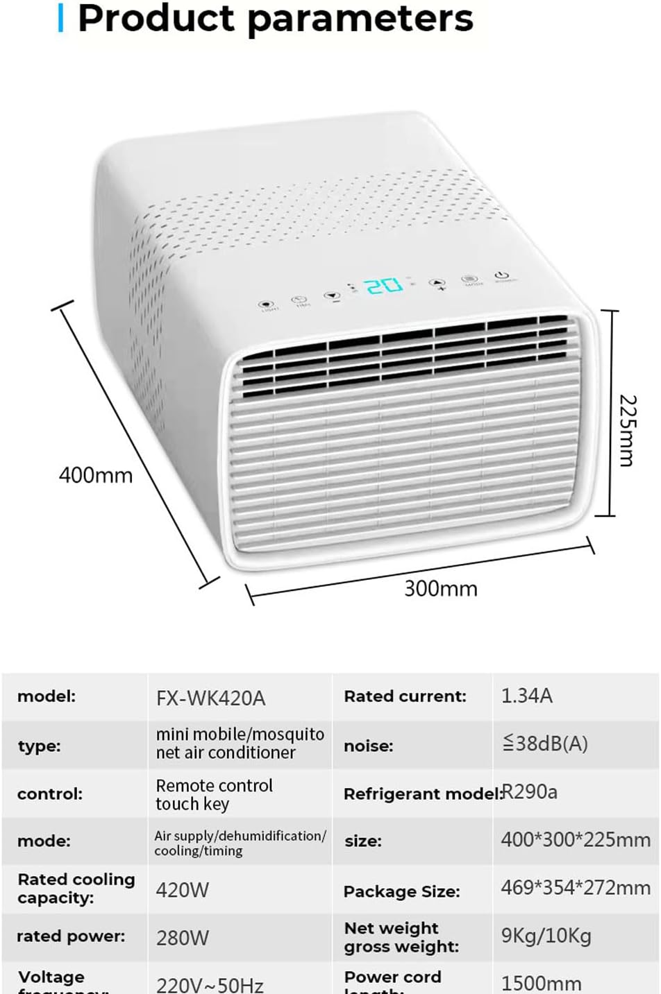  Climatiseur Portable, Mini Refroidisseur D'air De Bureau Avec Télécommande, Déshumidificateur Intérieur/extérieur, Économie D'énergie, Sans Installation, Pour Camping-Car, Appartement, Tente