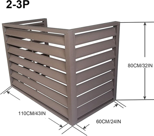 GENERIC Housse De Protection Marron Pour Climatiseur – Clôture En Alliage D'aluminium Pour Intérieur/extérieur – Protection Contre La Pluie – Solution élégante Et Cachette AC