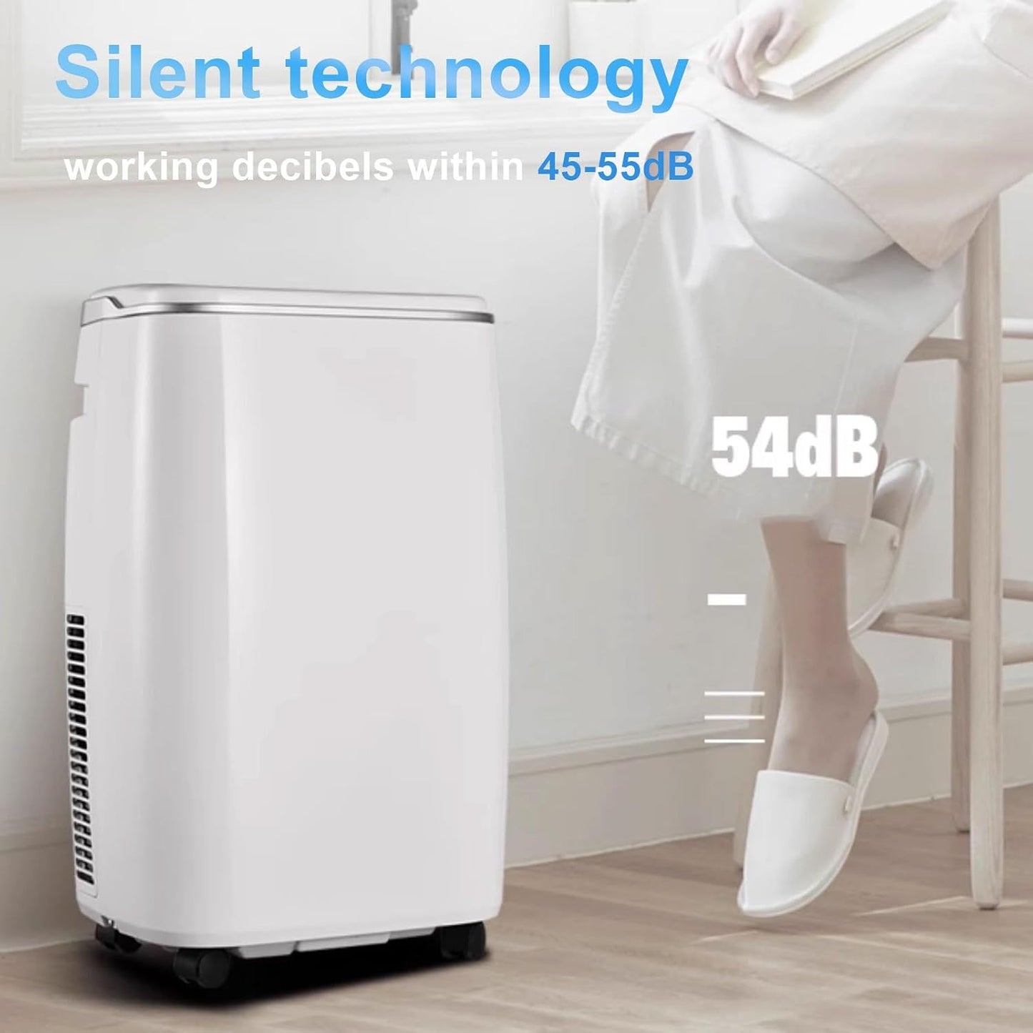 GENERIC Air Conditioner Portable Mobile Rafraichisseur D'air 3 Vitesses Alimentation En Air Grand Angle De 70° Avec Rouleau Universel Et Orifice De Drainage 220 V