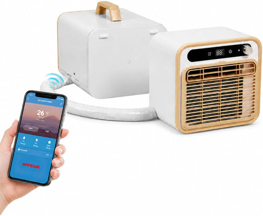  Mini Climatiseur Mobile 5000 BTU, Climatiseur Tente 1m | Modèle Split Silencieux, Rafraîchisseur D'air De Table Pour Chambre Bureau, Option Tuyau 1m/1.5m/2m Sans Eau