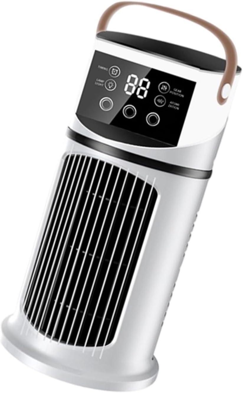  Climatiseur Portable Avec 9 Niveaux De Brume Et écran LED 7 Couleurs, Refroidisseur Silencieux Pour La Maison, La Chambre à Coucher, Le Bureau, Plastique Blanc, 27 X 155 X 155 Cm (blanc)