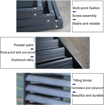 GENERIC Housse De Climatiseur En Aluminium De Qualité Supérieure Et écran De Clôture Pour Pompe à Chaleur, Design à 3 Panneaux Pour Unités Extérieures/intérieures, 110 X 80 X 60 Cm, Résistant Aux Intempéries