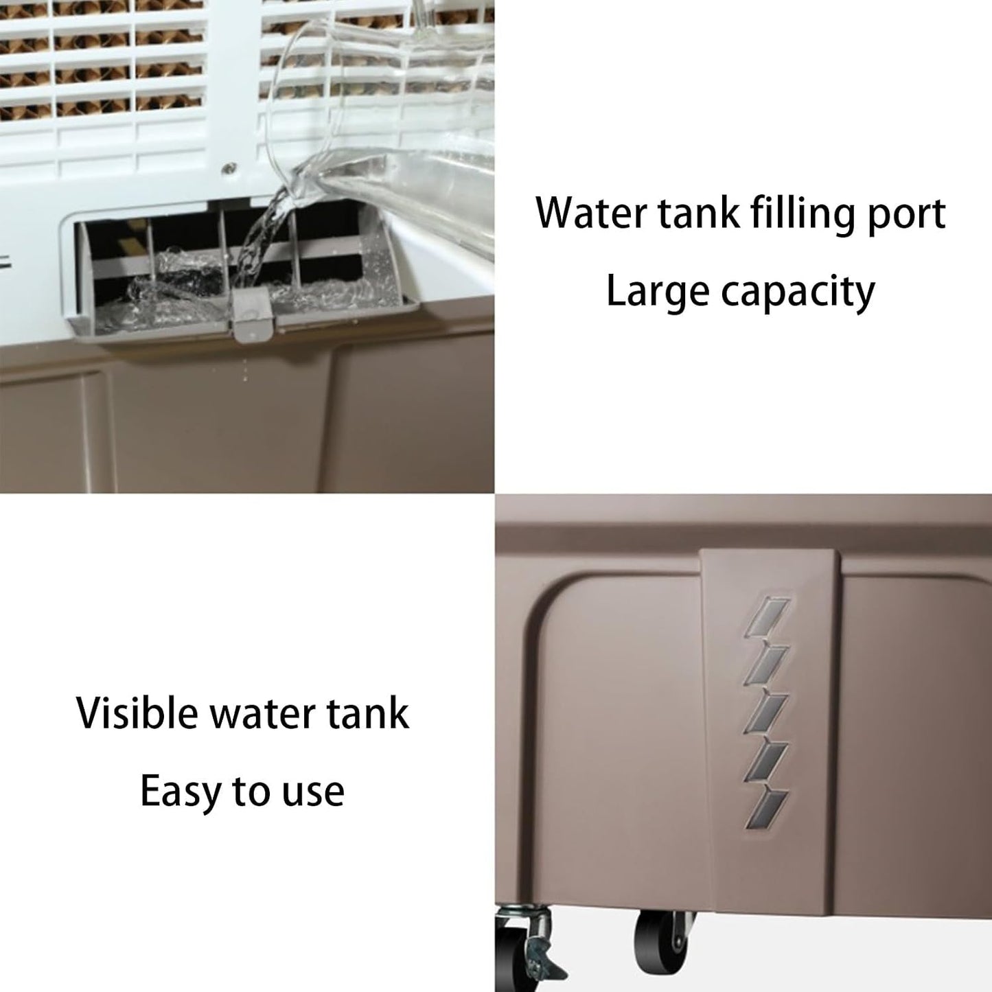  Refroidisseur D'air Par Évaporation, Refroidisseur De Marais Portable Avec Réservoir D'eau, Climatiseur Sans Fenêtre À 3 Vitesses Pour Garage, Cour, Utilisation Commerciale