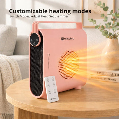  M Mimotec – Chauffage Soufflant Céramique électrique Rose Hearth 2000W, Silencieux <60 DB, Avec Télécommande, Protection Contre La Surchauffe, Chauffage D’appoint Portable Pour Intérieur