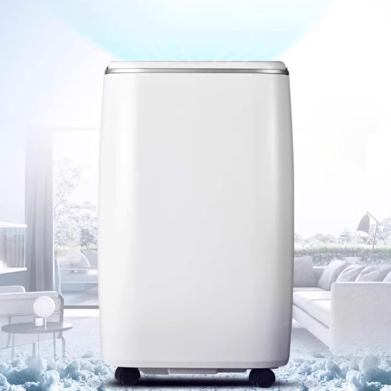 GENERIC Air Conditioner Portable Mobile Rafraichisseur D'air 3 Vitesses Alimentation En Air Grand Angle De 70° Avec Rouleau Universel Et Orifice De Drainage 220 V