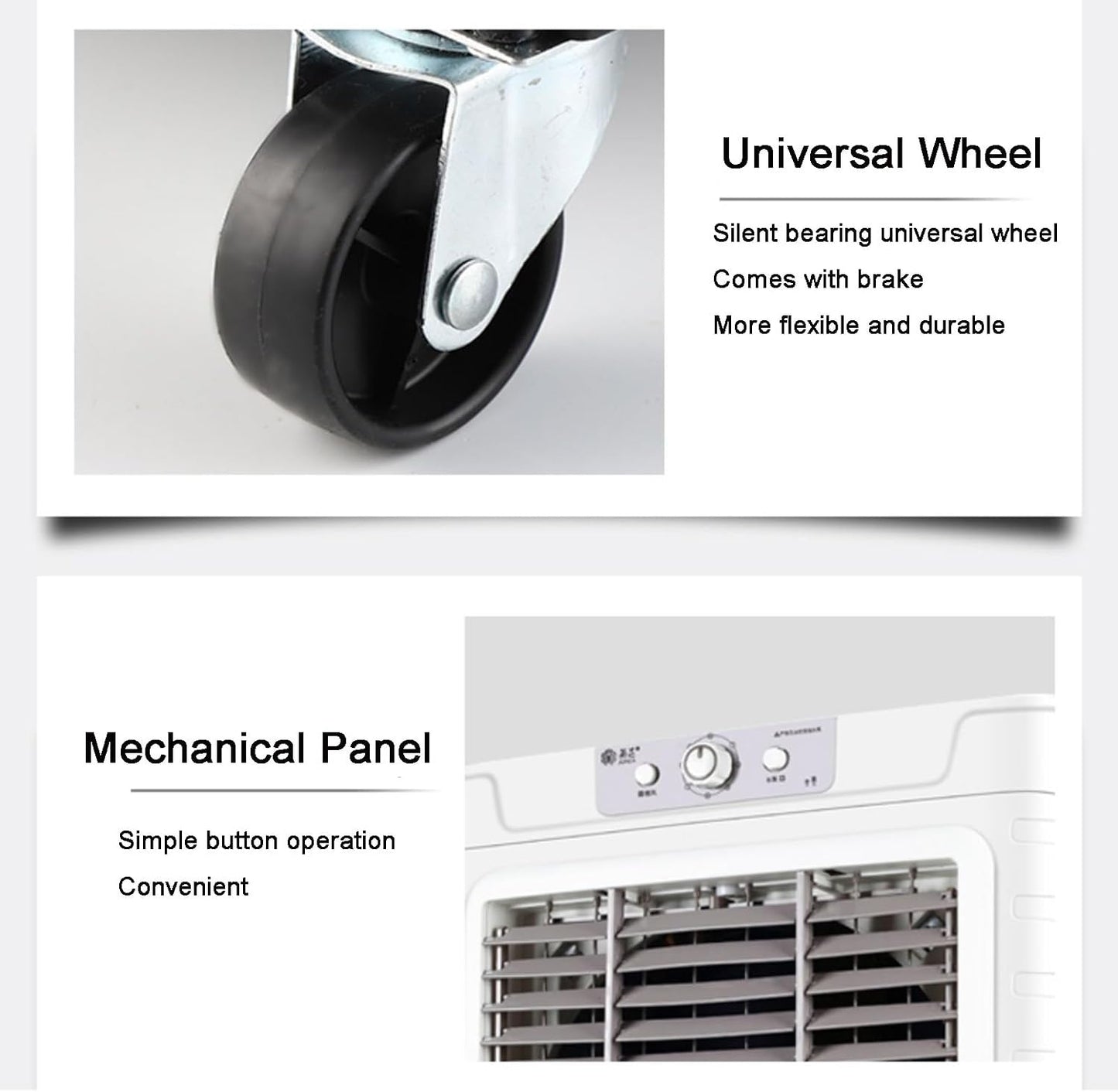 GENERIC Ventilateur De Refroidissement Par évaporation Industriel, Refroidisseur Mobile De Marais De 50L Avec 3 Vitesses, Volume D'air élevé Pour Les Usines, Entrepôts, Ateliers, Grands Espaces, Conception à