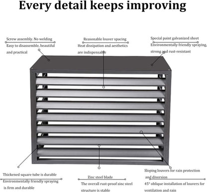 GENERIC Housse De Protection Pour Climatiseur Extérieur - Clôture De Protection Pour Unités De Climatisation - Hide & Shield - Pour Unités De Condensation Extérieures - Résistante Aux Intempéries