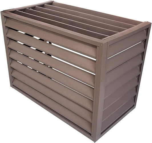 GENERIC Housse Marron Pour Climatiseur En Alliage D'aluminium Pour Extérieur/intérieur Pour Cacher L'unité De Fenêtre, Protection Contre La Pluie, Protection élégante Pour La Maison Et La Terrasse