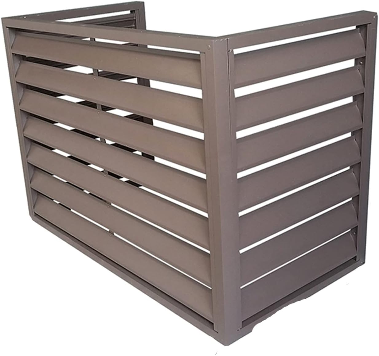 GENERIC Écran De Clôture Pour Climatiseur Extérieur – Volets En Alliage D'aluminium Et Support De Fleurs En Métal Anti-corrosion Pour Unité Extérieure, Couleur Marron, Taille 1,5P