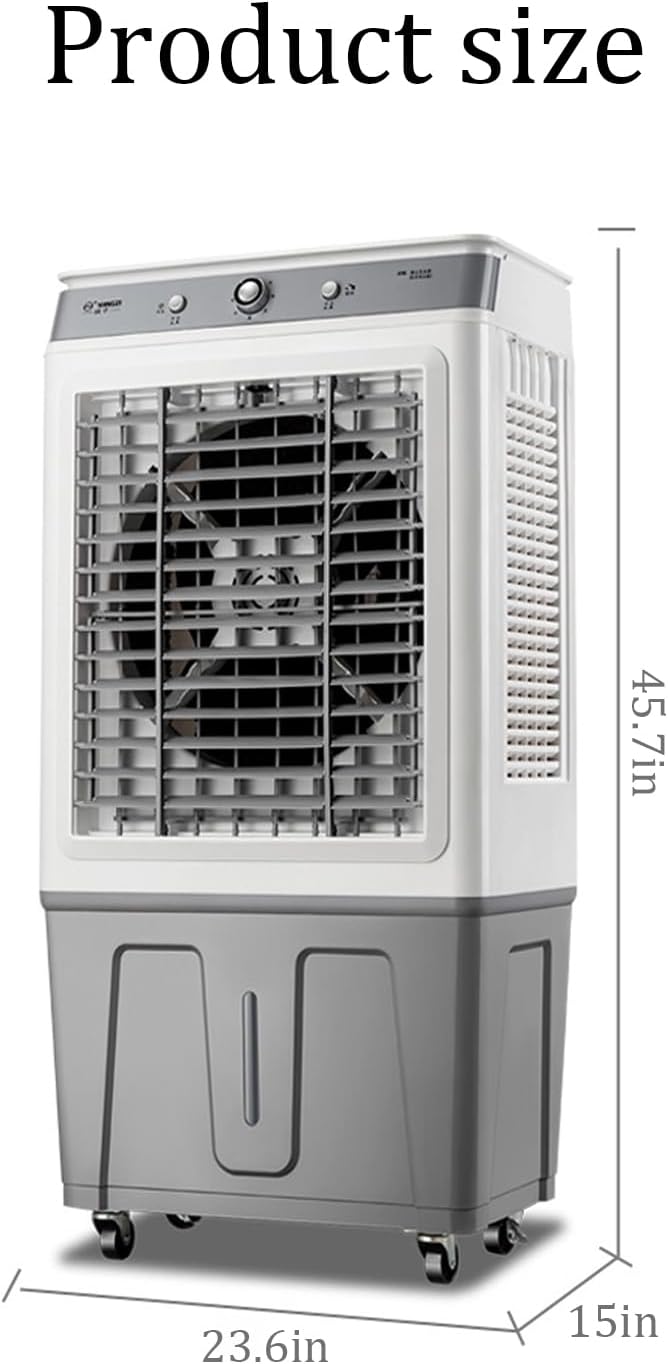GENERIC Climatiseur Portable, Refroidisseur Par évaporation Avec Réservoir D'eau De 45 L, Trois Vitesses De Vent Réglables, Idéal Pour Hôtels, Restaurants, Ateliers, Supermarchés