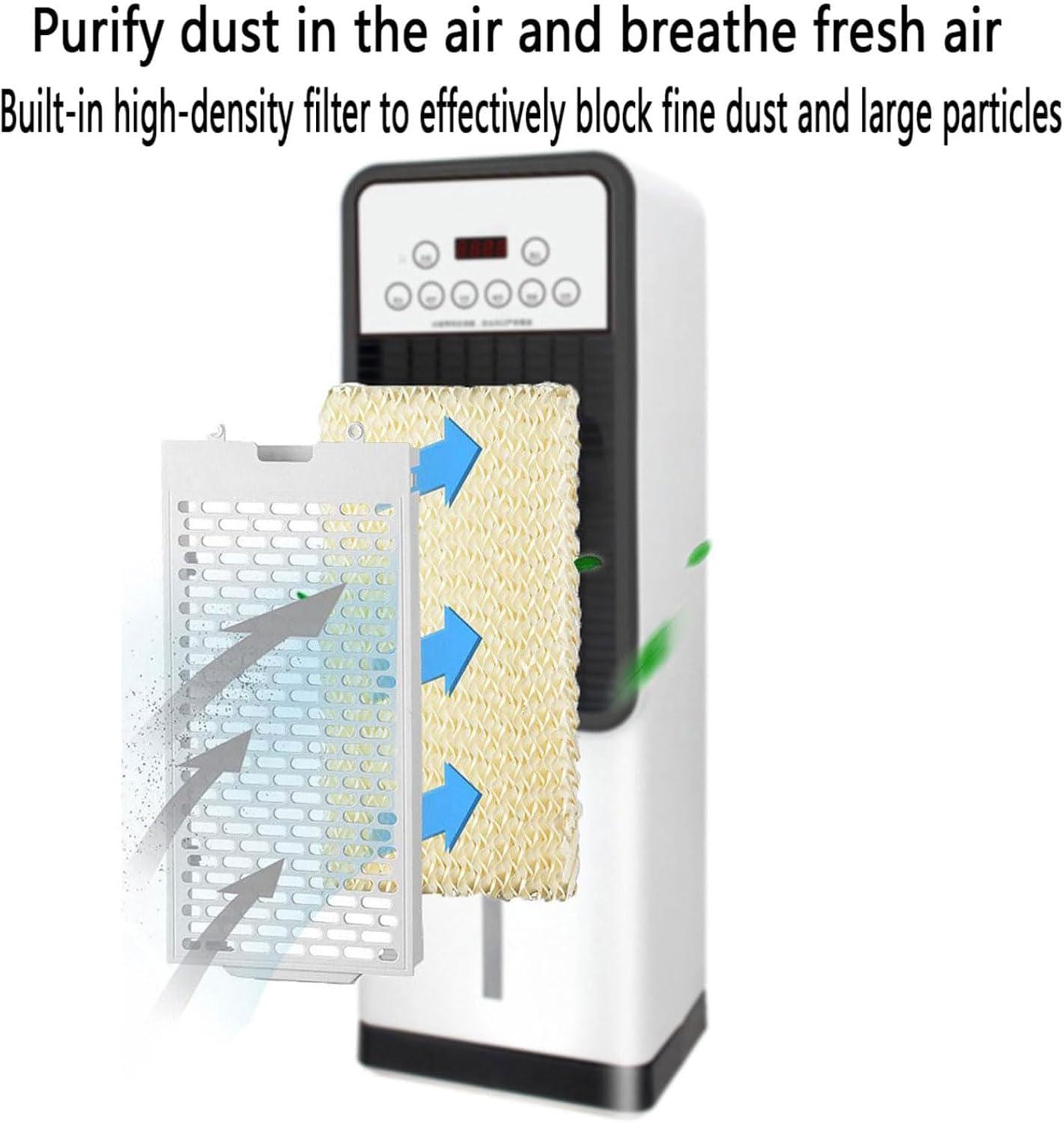 GENERIC Climatiseur 3 En 1 : Refroidisseur D'air Par Évaporation Avec Réservoir D'eau De 3 Litres, 4 Modes, 3 Vitesses, Télécommande, Oscillation À 120°, Minuterie De 12 Heures