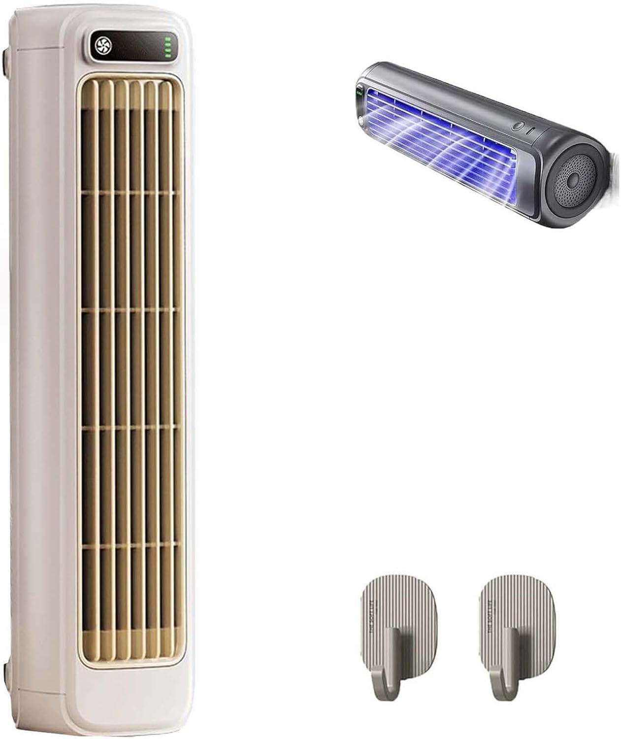 GENERIC ColdEez Cooling Ace, Colding Air Climating, Ventilateur De Refroidisseur D'air Portable Avec 3 Vitesses, Chargement USB, Ventilateur De Tour De Bureau Pour Bureau, Chambre à Coucher, Cuisine Gray
