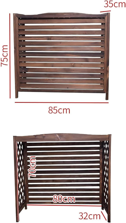 GENERIC Housse De Climatiseur En Bois Massif Avec Stores, étagère De Balcon, Facile D'entretien, Support De Fleurs Décoratif Pour Terrasses, Jardins Et Espaces Extérieurs