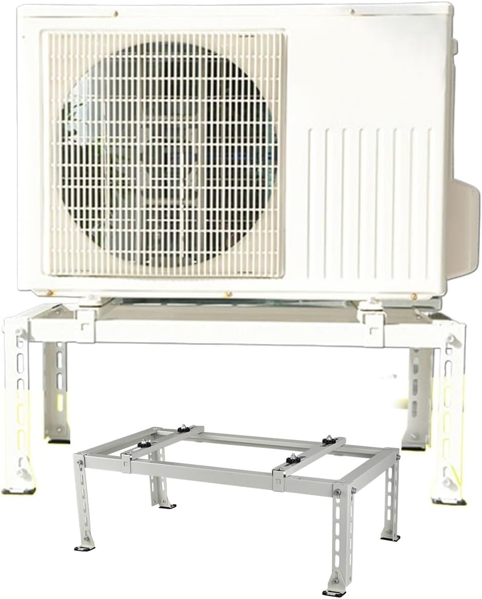  Support Universel AC – Support De Montage Pour Climatiseur Sans Perçage, Capacité De Charge De 204 Kg Avec Système De Nivellement Compatible Avec Les Pompes à Chaleur Et AC Sans Conduit.