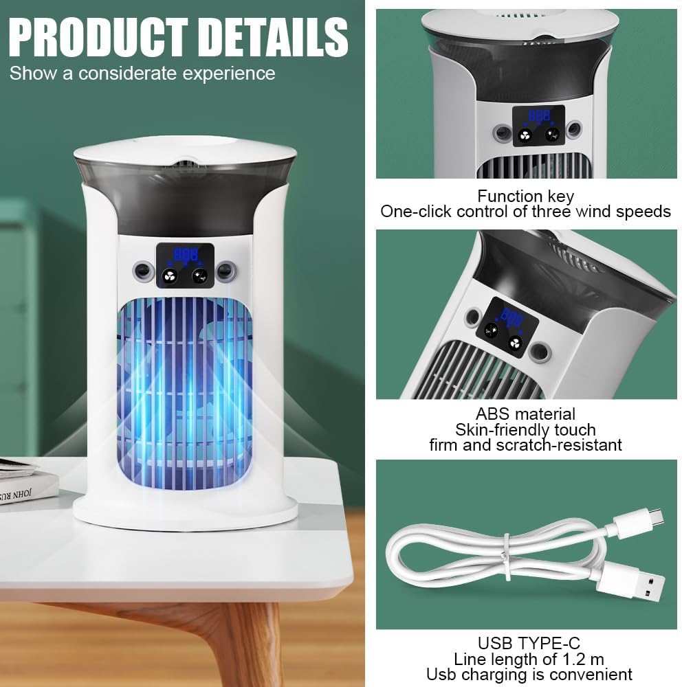 GENERIC Climatiseur Mobile, Refroidissement Par évaporation, Petit Climatiseur Portable, Climatiseur Mobile (vert)