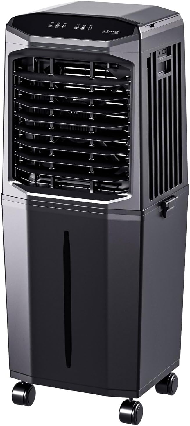 GENERIC Climatiseur Portable à évaporation Avec Réservoir De 60 L, Oscillation à 120°, Ultra Silencieux, Minuterie 12 H, Télécommande, Pour Appartement, Garage Ou Extérieur.