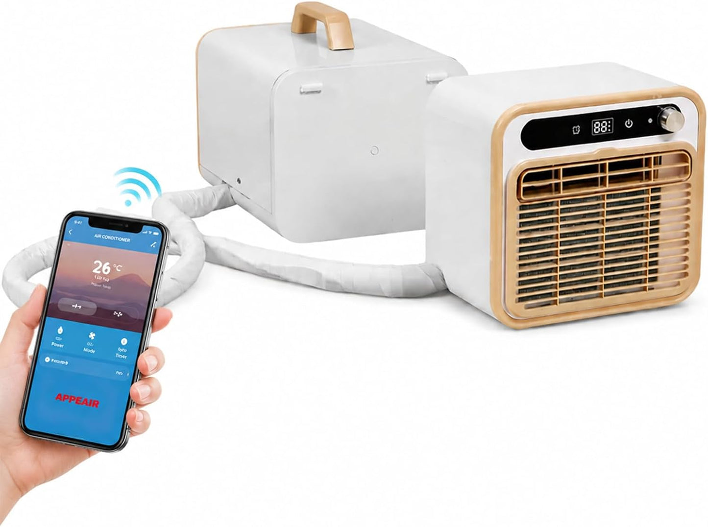  Mini Climatiseur Mobile 5000 BTU, Climatiseur Tente 1m | Modèle Split Silencieux, Rafraîchisseur D'air De Table Pour Chambre Bureau, Option Tuyau 1m/1.5m/2m Sans Eau