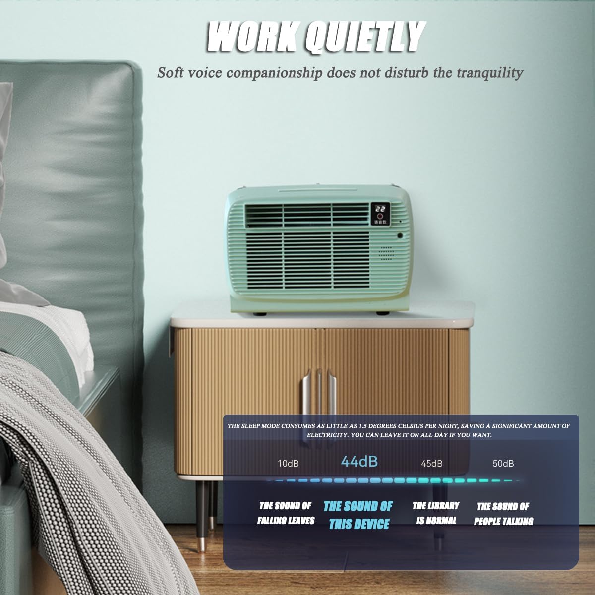 GENERIC Compact Portable AC 2200 BTU, Unité De Refroidissement Silencieuse Avec écran Numérique Et Kit D'échappement.Déshumidificateur Efficace Pour Le Camping En Plein Air, Les VR, Les Tentes Et L'utilisatio