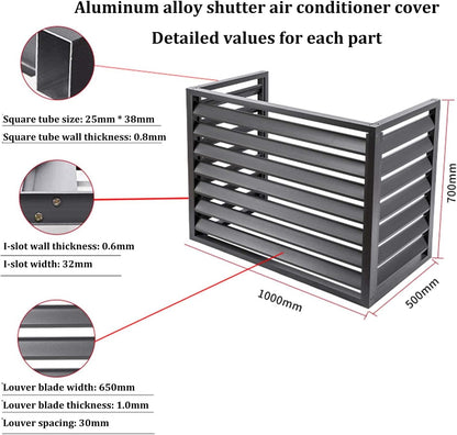 GENERIC Housse De Protection Pour Climatiseur De Fenêtre, écran De Clôture – Étanche à La Poussière Et Robuste – Bouclier D'intimité En Aluminium Pour Unité De Condensation, Boîtier De Poubelle, Support De