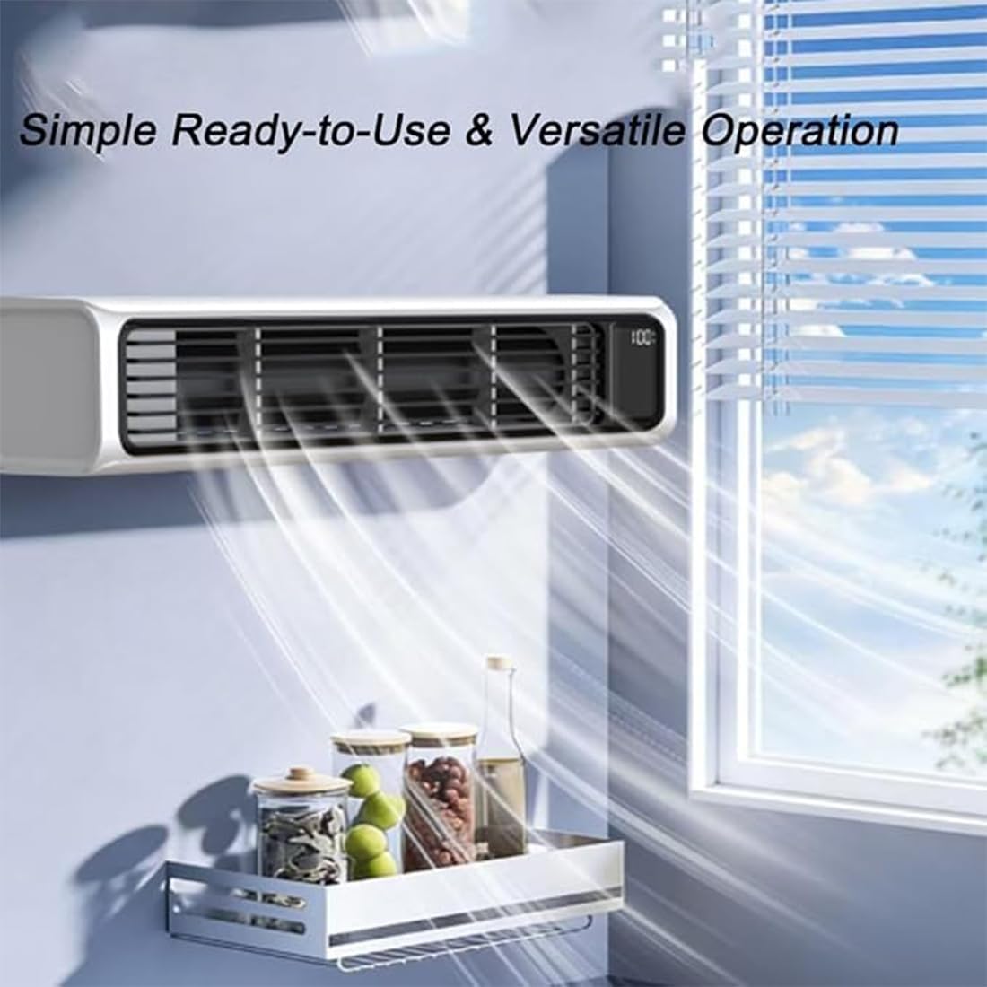  Ventilateur De Tour Sans Lame, Refroidisseur De Bureau USB-C Portable, Circulateur D'air Silencieux à 3 Vitesses Avec Batterie, Mural Pour Le Camping De Bureau à Chambre à Coucher, Conception Compacte