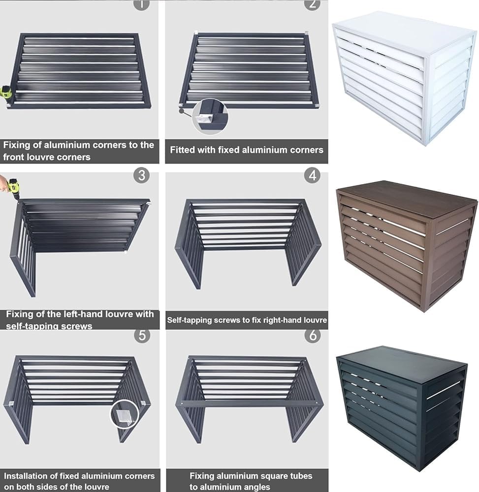 GENERIC Housse De Protection Pour Climatiseur Extérieur - 110 X 60 X 80 Cm - Blanc - Protection Contre La Chaleur - Résistant Aux Intempéries - Clôture De Toit Plat Pour Unités De Climatisation