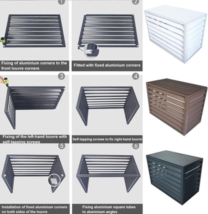 GENERIC Housse De Protection Pour Climatiseur Extérieur - 110 X 60 X 80 Cm - Blanc - Protection Contre La Chaleur - Résistant Aux Intempéries - Clôture De Toit Plat Pour Unités De Climatisation