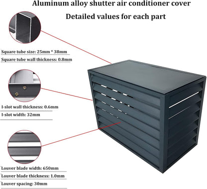 GENERIC Housse De Climatiseur En Aluminium Résistant Aux Intempéries - Protection De L'unité Centrale De Climatisation Extérieure - Clôture D'intimité - Couvercle De Condensateur Pour Une Utilisation En