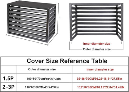 GENERIC Housse De Protection Pour Climatiseur Extérieur - 110 X 60 X 80 Cm - Blanc - Protection Contre La Chaleur - Résistant Aux Intempéries - Clôture De Toit Plat Pour Unités De Climatisation