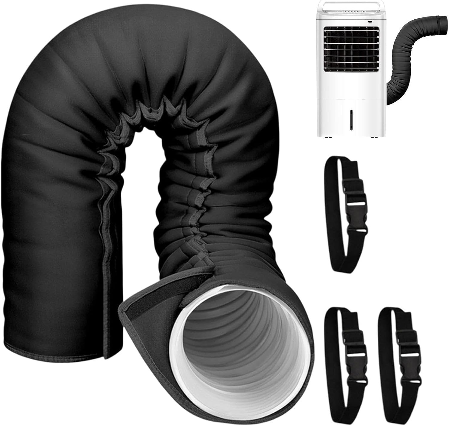  Portable Air Conditioner Hose Insulation Portable Insulated Cover, 3 Straps | Air Conditioners Insulated Hose Wrap For Winter Outdoor Indoor Casement Garage Rv Room Wall Window House Apartment