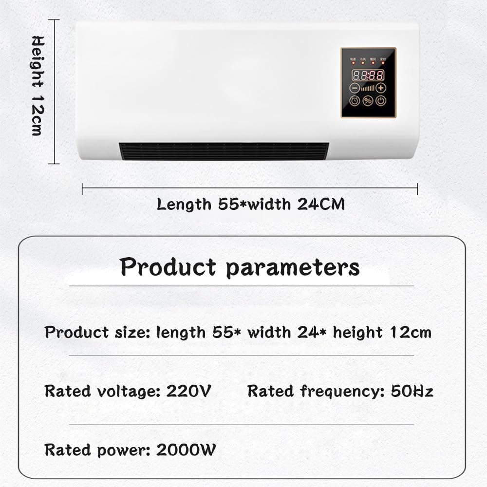 GENERIC Climatiseur Mural Avec Télécommande – Mini Unité AC Portable Pour Chambre à Coucher, Salon, Bureau – Design Compact (L 55 X L 24 X H12 Cm), Télécommande Incluse