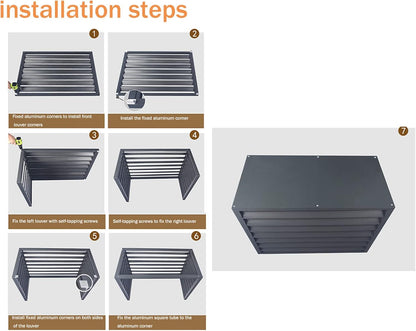 GENERIC Housse De Protection Pour Climatiseur De Fenêtre, écran De Clôture – Étanche à La Poussière Et Robuste – Bouclier D'intimité En Aluminium Pour Unité De Condensation, Boîtier De Poubelle, Support De