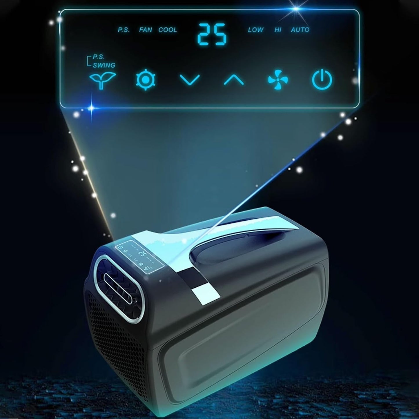 GENERIC Climatiseur Mobile Sans Unité Extérieure Rafraichisseur D'air Silencieux Climatisation Portable Avec Double Tuyau, LED, 3 Vitesses, Télécommande