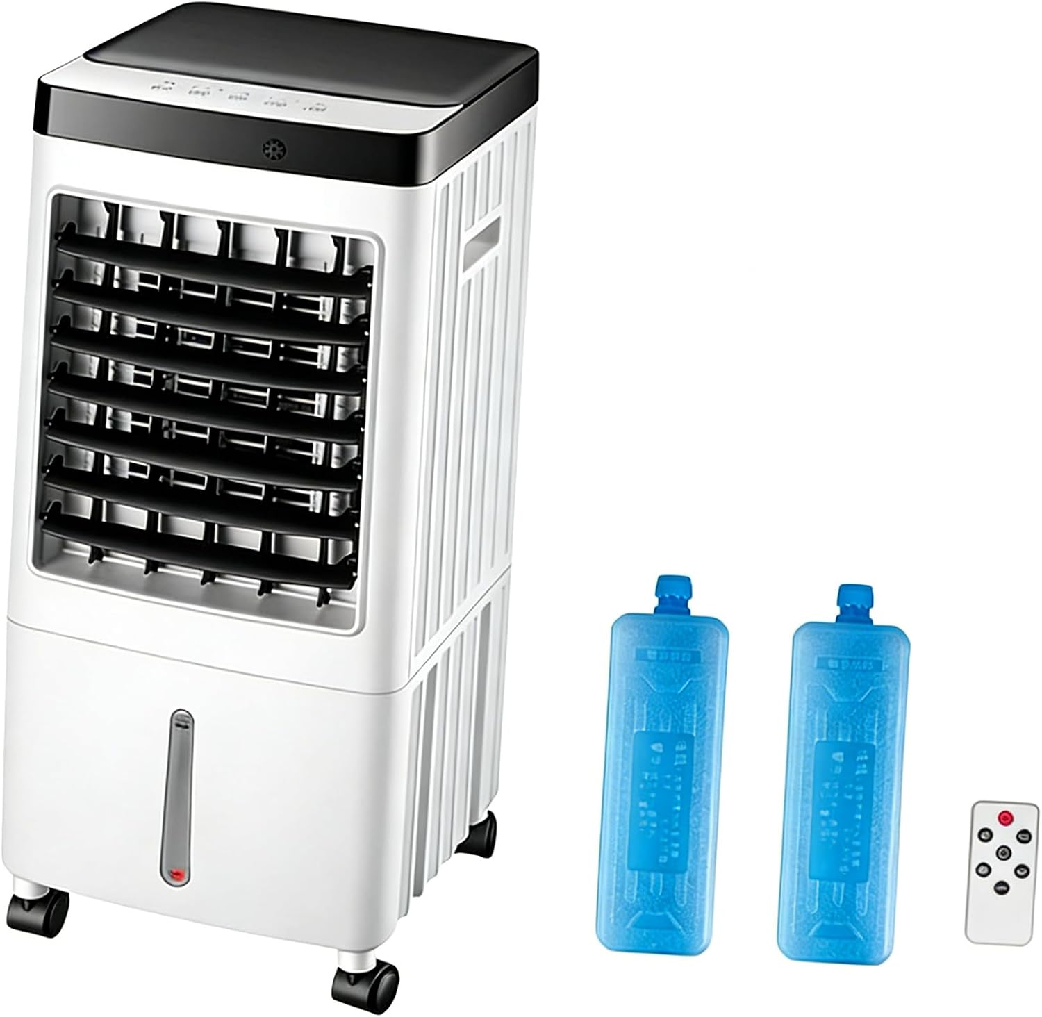 GENERIC Ventilateur De Refroidisseur D'air Portable Avec Humidificateur, Télécommande De Minière 7H, Refroidisseur évaporatif Silencieux à 3 Vitesses Pour Le Bureau à Domicile, Conception Compacte De Roues à