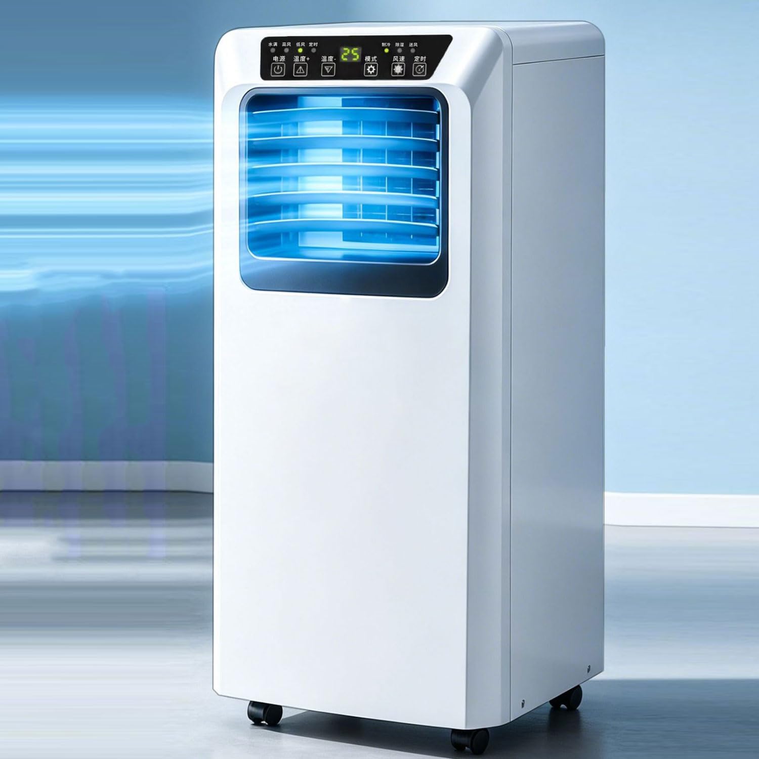  Climatiseur Portable 8000 BTU Pour Grande Pièce Jusqu'à 300 Pieds Carrés, Unité De Climatisation Intelligente Avec Télécommande, Refroidissement Rapide, Déshumidificateur, Mode De Sommeil Silencieux,