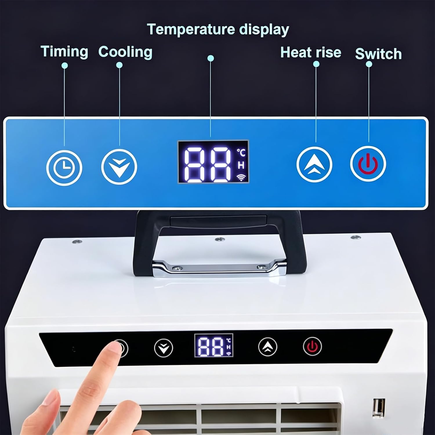  Climatiseur Split 13 000 Btu Avec Wi-FI, Télécommande Et Minuterie 24 H, Idéal Pour La Chambre, Le Bureau Ou Le Camping. Installation Facile, Aucun Montage Requis
