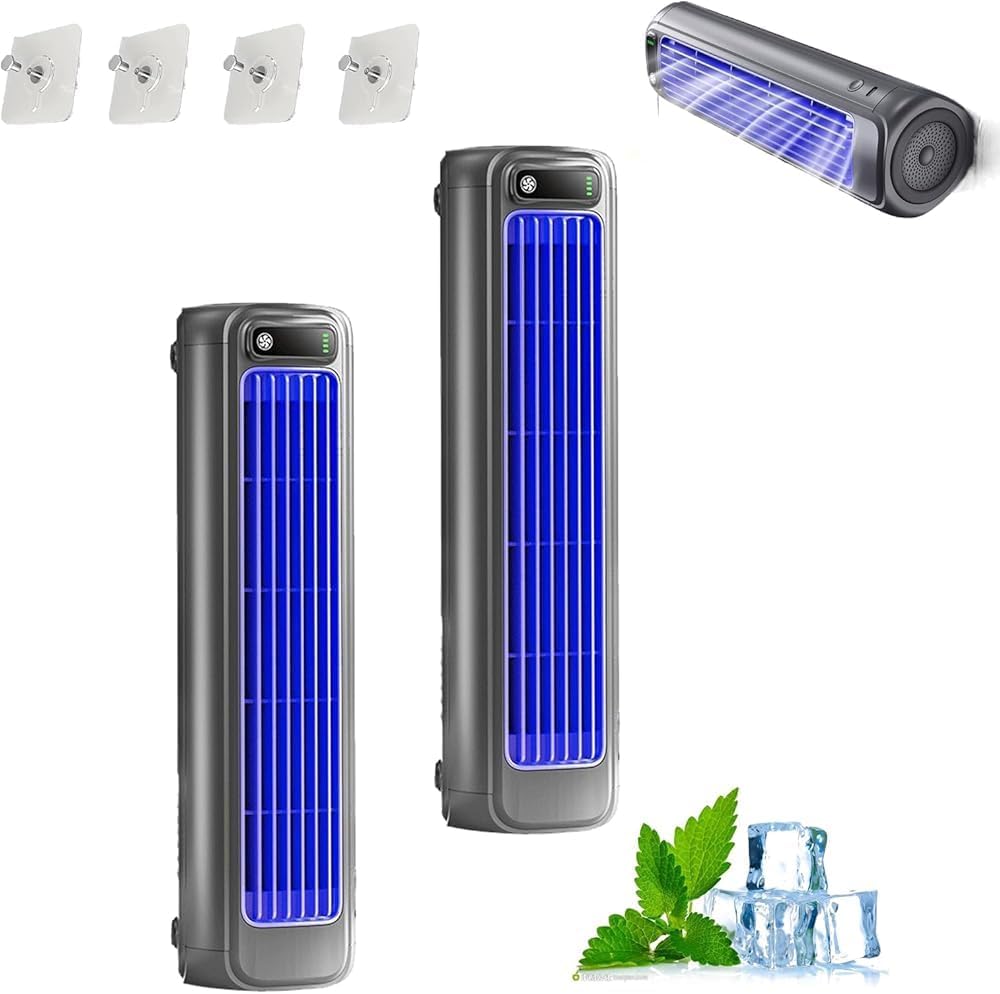 GENERIC Climatiseur Portable - 3 Vitesses, Branché/Rechargeable, Unité AC Mobile Ultra-Silencieuse Pour Bureau, Maison, Petits Espaces, Système De Refroidissement Personnel Économe En Énergie