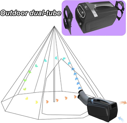GENERIC Climatiseur Mobile Sans Unité Extérieure Rafraichisseur D'air Silencieux Climatisation Portable Avec Double Tuyau, LED, 3 Vitesses, Télécommande