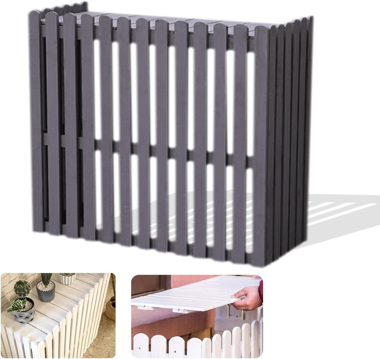 GENERIC Grande Housse En Bois Pour Climatiseur – Bouclier De Protection Pour Climatiseurs Extérieurs Résistant Aux Intempéries, Convient à La Plupart Des Tailles, Idéal Pour Une Protection Toute L'année