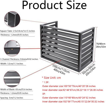 GENERIC Housse De Climatiseur En Aluminium De Qualité Supérieure Et écran De Clôture Pour Pompe à Chaleur, Design à 3 Panneaux Pour Unités Extérieures/intérieures, 110 X 80 X 60 Cm, Résistant Aux Intempéries