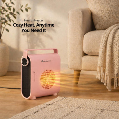  M Mimotec – Chauffage Soufflant Céramique électrique Rose Hearth 2000W, Silencieux <60 DB, Avec Télécommande, Protection Contre La Surchauffe, Chauffage D’appoint Portable Pour Intérieur