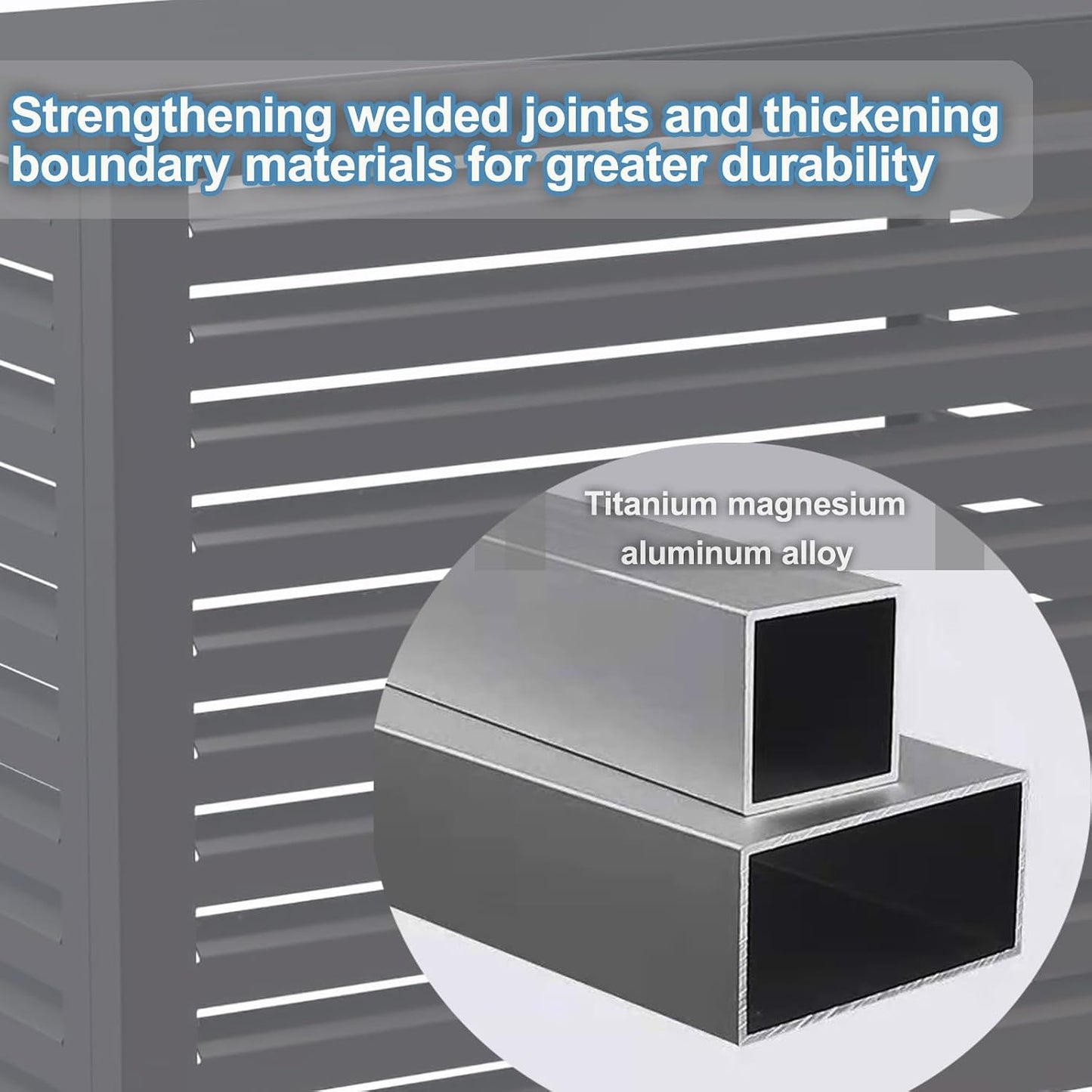 GENERIC Housse De Protection En Aluminium Pour Climatiseur Extérieur – Élégant écran De Clôture Autonome à Persiennes, Séparateur De Climatisation Résistant Aux Intempéries, Assemblage Facile Pour Décoration